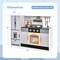 Kids Wooden Play Kitchen Set with Refrigerator, Stove Hood and Roaster